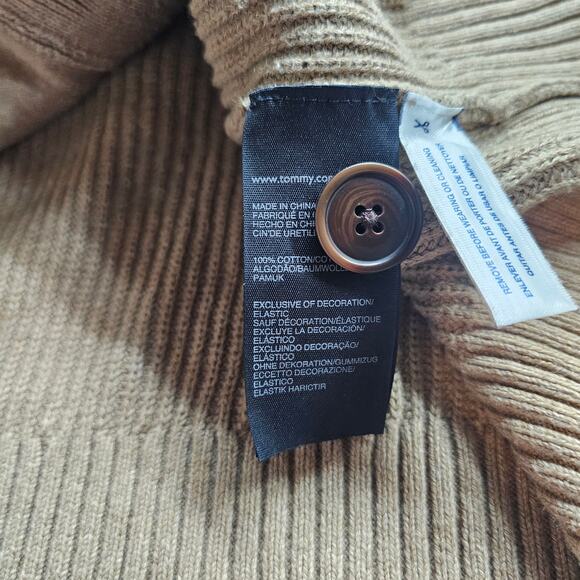 Vintage Tommy Hilfiger Cardigan Mens Large Brown Y2K Ribbed Knit Preppy Academia - Picture 10 of 10